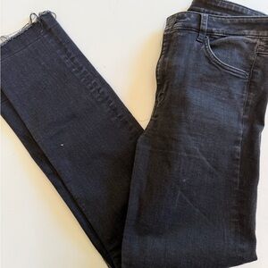 & Denim High Waist Slim Ankle Black Women's Jeans